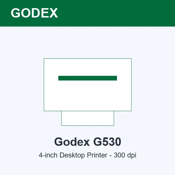 Godex G530 Desktop Barcode Printer (300 dpi, USB)